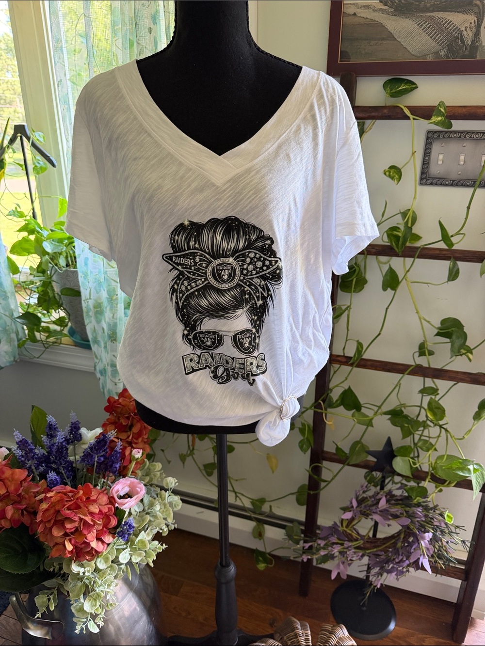 Raiders Girl Tee with Black Print